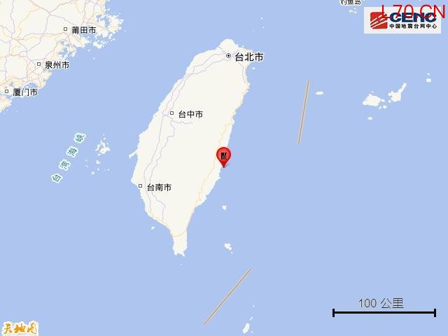 台湾台东县海域附近5.1级地震
