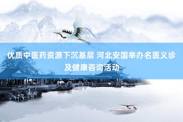 优质中医药资源下沉基层 河北安国举办名医义诊及健康咨询活动