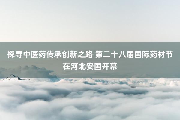 探寻中医药传承创新之路 第二十八届国际药材节在河北安国开幕