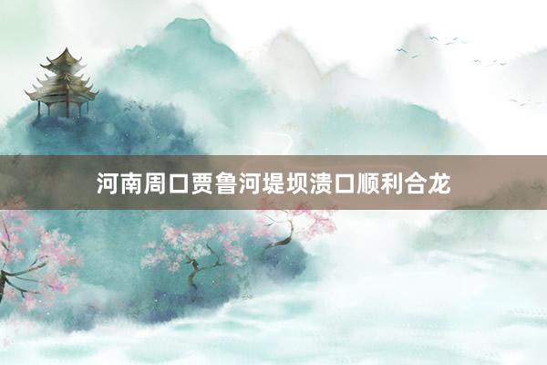 河南周口贾鲁河堤坝溃口顺利合龙