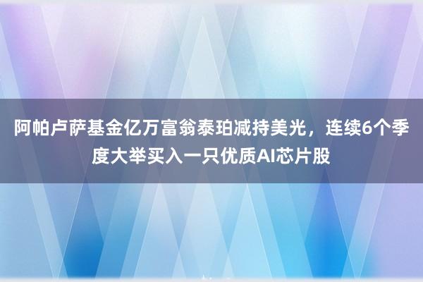 阿帕卢萨基金亿万富翁泰珀减持美光，连续6个季度大举买入一只优质AI芯片股