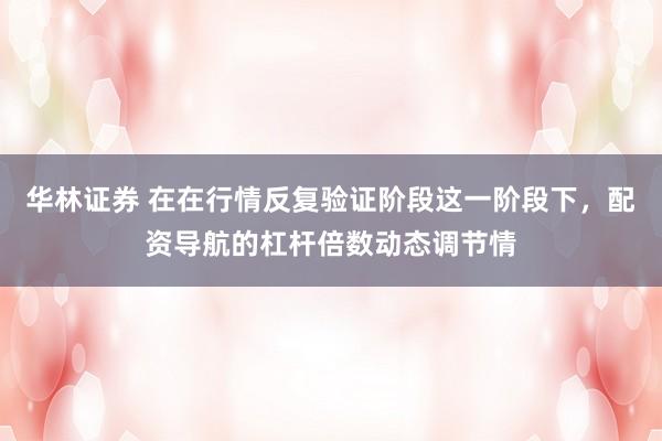 华林证券 在在行情反复验证阶段这一阶段下，配资导航的杠杆倍数动态调节情